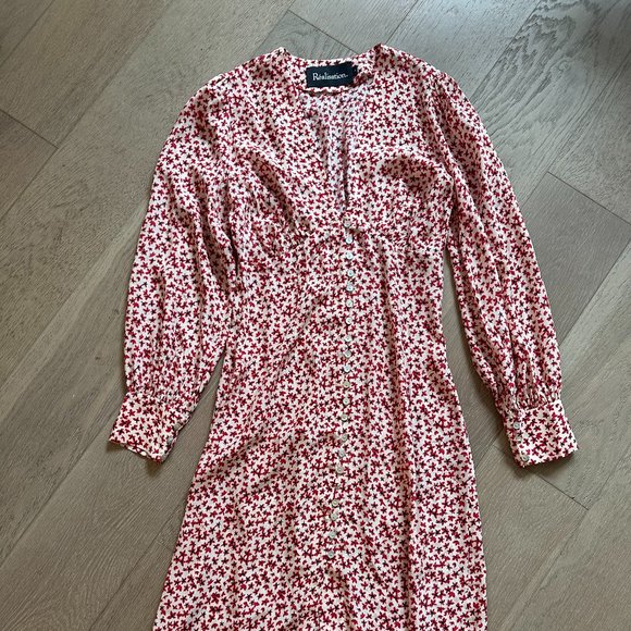 Realisation Par Long Sleeve Floral Midi Dress - Small (Gently Used) - Picture 1 of 3